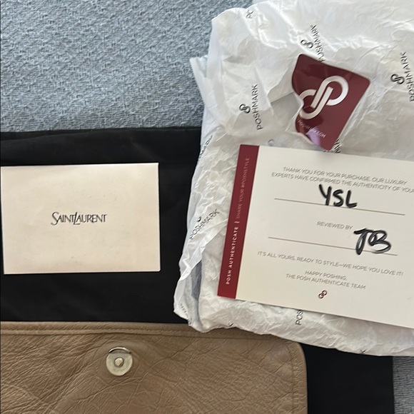 YSL Tan Shoulder Bag with Chain Strap - Picture 9 of 15
